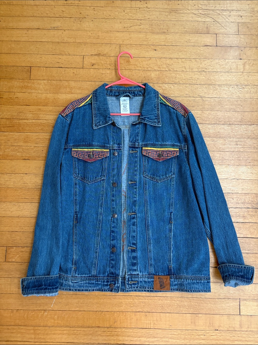Disney Hercules Denim Jacket with Multicolor Embroidered Trim
